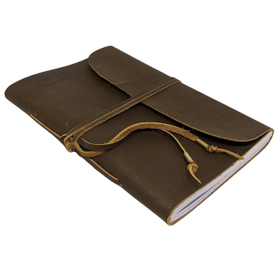 Lined A5  Leather Wrap Notebook (Rustic)