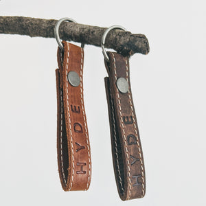 Full-Grain Leather Snap Keychain (3 shades)